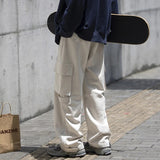 Wiaofellas leg Large widePocket Cargo Pants Men Khaki Cargo Trousers Neutral Vintage Loose Casual Autumn Japanese Streetwear Hip Hop