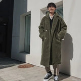 WIAOFELLAS  -  Hong Kong style lamb wool thickened long coat men's winter granular coat large size padded jacket Internet celebrities keep warm