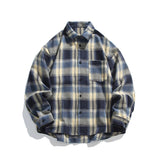 WIAOFELLAS  -  Leisure Plaid Shirt Autumn New Men's Long Sleeve Shirt Tide Street Color Collision Cardigan Jacket Loose Fit Unisex Shirts