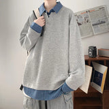 Wiaofellas  -  Loose Fit Men's Hoodie Spring Striped Patchwork Shirt Collar Jacket Casual Spring Fashion Plus Size Outerwear