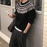 Wiaofellas  -  Autumn Winter Casual Mens Jumper Tops Knitting Long Sleeve Crew Neck Sweaters For Men Daily Leisure Slim Knitted Sweater