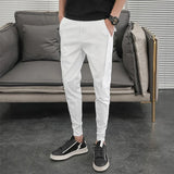 WIAOFELLAS  -  Korean Summer Pants Men Fashion Design Slim Fit Men Harem Pants Ankle Length Solid All Match Hip Hop Joggers Trousers Men
