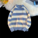 Wiaofellas  -  Men's Winter Sweater Harajuku Fashion Striped Sweter Oversize Pullover Warm Knitted Sweater Men's Clothing