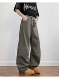 Wiaofellas  -  Men's Loose Fit Casual Pants 2026 M-5XL Plain Color Wide Leg Comfortable Blend Urban Streetwear Daily Wear Black White