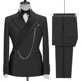 Wiaofellas  -  Italian Style Suits For Men Slim Fit Groom Tuxedo Wedding Double Breasted Formal Jacket With Pants Custom Male Fashion