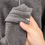 Wiaofellas  -  A semi turtleneck solid color men's cardigan with a zipper, autumn and winter warm long-sleeved sweater.