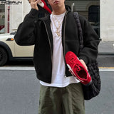 WIAOFELLAS  -  Men Hoodies Solid Zipper Hooded Long Sleeve Casual Sweatshirts Men Streetwear Loose Fashion Male Cardigan Zip Hoodie