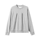 Wiaofellas  -  Korean Fashion Crewneck Sweatshirts For Men Casual Design Pullover Y2K Hoodies Solid Color Streetwear Long Sleeve Tops