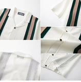 WIAOFELLAS  -  Summer New Casual Polo Shirts Mens Knitting Contrast Color Shirt For Men Fashionable Turn-down Collar Button Clothing