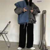 Wiaofellas  -  Autumn Winter Thick Sweatpants Vintage Baggy Casual Harajuku Fleece Pants Korean Fashion Streetwear Wide Leg Trousers