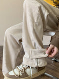 Wiaofellas  -  Men's Straight Leg Sweatpants High Street American Sle Casual Long Pants Loose Sports Large Size Floor-Length Trousers