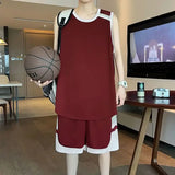 Wiaofellas  -  Men's Quick Dry Basketball Jersey Set Sleeveless Top and Shorts