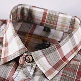 WIAOFELLAS  -  New Short Sleeve Plaid Shirt Summer Thin Polo Collar Solid Loose Men's Casual Half Sleeve