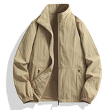 Wiaofellas  -  Men's Spring and Autumn Jackets Men's Plus-size Casual Autumn Wear Spring and Autumn Stand Up Collar Jackets