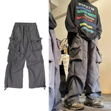 Wiaofellas  -  Baggy Cargo Pants for Men Red Black Gray Straight Trousers Male Vintage Hip Hop Streetwear Classic Style