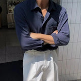 Wiaofellas  -  Korean Cotton and Linen Shirt Men's Long-sleeved Spring and Summer Thin Casual Loose Linen Shirt
