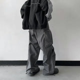 WIAOFELLAS  -  Autumn Fashion Baggy Casual Pants Men Flanged Loose Retro Neutral Hip Hop Three-dimensional Multi-pocket Pants Men