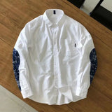 WIAOFELLAS  -  Fashionable Retro Street Patchwork Solid Color Shirt For Men 2024 Spring And Summer New American Style Casual Long-Sleeved Shirt