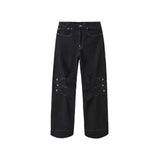 WIAOFELLAS  -  Summer New Men's Solid Color Straight Jeans American Retro Casual Fashion Trend Hip-Hop High Street Simple Loose Men's Bottoms