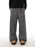 WIAOFELLAS  -  American retro old money style bamboo joint strap draped suit pants men and women spring loose straight casual trousers