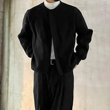 WIAOFELLAS  -  Men Jackets Solid Long Sleeve Casual Male Thin Coats Open Stitch Streetwear Korean Style Fashion Cardigan Men Outerwear