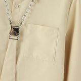 WIAOFELLAS  -  Men Shirt Solid Color Lapel Long Sleeve Casual Men Clothing With Tie Streetwear Loose Fashion Leisure Tops Camisas 2026