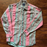 Wiaofellas  -  Men's Retro Western Striped Shirt Casual Short Sleeve Button-Up Cowboy Style Shirt