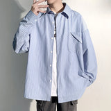 Wiaofellas  -  Plain Shirt Man Long Sleeve Big Clothes Big Size Men New in Harajuku Fashion Men's Clothing Original Men's Shirts Embossing