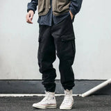 Wiaofellas  -  Retro Japanese Washed Trousers for Men Loose Fit Casual Pants Youth Pure Color Slimming Small Footwear Workwear Trousers