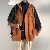 Wiaofellas  -  Patchwork Zipper Sports Windproof Jacket For Men Casual Hight Quality Letter Windbreaker Coats Vintage Couple Cargo Jackets 4XL