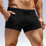 Wiaofellas  -  Men's Shorts Solid Color Drawstring Summer Casual Men Bottoms Streetwear Workout Fashion Leisure Shorts For Man