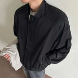 WIAOFELLAS  -  Simple Men's Jackets Stand Collar Solid Color Casual Pocket Coats Spring Loose Streetwear Male Tops New Stylish