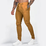 WIAOFELLAS  -  Mens Mid-Waist British Overalls Spring Summer New Outdoor Slim Trousers Straight-Leg Sports Pants Casual Work Pants