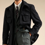 WIAOFELLAS  -  Luxury Italian Fashion Lapel Top Male Trench Coat Jacket Men Casual Office Jacket Men's Business Versatile Senior Mantel Wolle