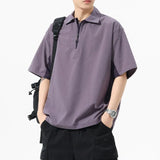 WIAOFELLAS  -  Summer Lightweight Outdoor Quick Drying T-shirt Sports Breathable Polo Shirt for Men Training Trendy Lapel Short Sleeved T-shirt