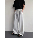 WIAOFELLAS  -  Baggy Black Suit Pants Mens Oversized Society Mens White Dress Pants Korean Loose Wide Leg Pants Mens Office Formal Trousers