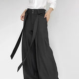 WIAOFELLAS  -  Mens Trousers Straps Thin Casual Pants Summer Streetwear Fashion Daily All-Match Trend Straight Pants Men'S Clothing 2025 New