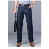 WIAOFELLAS  -  Plus Size 28-42 Men Jeans Spring Summer Autumn Fashion Casual Classic Straight Elastic Stretch Long Denim Pants Business Work