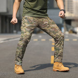 WIAOFELLAS  -  Men'S Overalls Spring And Autumn Casual Outdoor Camouflage Hiking Pants Quick-Drying Multi-Pocket Combat Pants