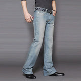 WIAOFELLAS  -  New Men's Jeans Slim Fit Versatile Jeans Flare Pants Retro Jeans Men's Straight Pants 27-38