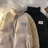 Wiaofellas  -  Harajuku Men's Warm Parkas Winter Coat Corduroy Cotton Oversize Male Winter Jackets Windbreaker Padded Coat Woman Parkas