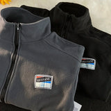 WIAOFELLAS  -  Men Thicker Jackets Autumn Winter Stand Collar All-match Solid Fashion Patchwork Zipper Warm Streetwear Long Sleeve Casual Coats