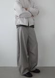 WIAOFELLAS  -  Laid-ba Parisian Sle Wide Leg Pants American Retro Striped Casual Trousers Knife  Polyester Fiber mid Waist Zipper