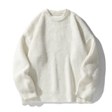WIAOFELLAS  -  New Winter Retro Sweater Men Harajuku Knitted Solid Jumpers Oversized Streetwear Hip Hop Men Casual Warm Green Pullover Sweaters
