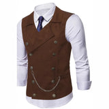 Wiaofellas  -  European and American Men's Suit Vest Double-breasted Chain Casual Business Vest