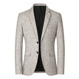 WIAOFELLAS  -  Business Men Style Casual Suit Jackets Fall Fashionable Turn-down Collar Button-up Blazer Jacket For Mens Vintage Slim Coat