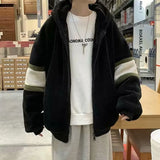 Wiaofellas  -  Lamb Fur Jacket Men's Winter Thickened Korean Style Trendy Cotton Coat Warmth Hong Kong Style Cotton Clothes
