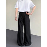 WIAOFELLAS  -  Baggy Black Suit Pants Mens Oversized Society Mens White Dress Pants Korean Loose Wide Leg Pants Mens Office Formal Trousers