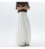 WIAOFELLAS  -  New Summer Men's Casual Pants Solid Color Drawstring Straight Trousers Elastic Waist Wide Leg Baggy Male Bottom
