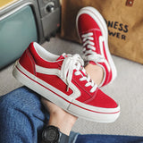 WIAOFELLAS  -  Hot Sale Classic Red Men Canvas Shoes Fashion Lace-up Mens Canvas Sneakers Hip Hop Skateboard Casual Shoes Men Vulcanized Shoes